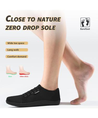 ASHION Unisex Barefoot Shoes - Women's & Men's Trail Running & Walking Shoes - Wide Fit Comfortable Road Running Shoes in EU Size 43 - Black - Buy Online on GoSupps.com