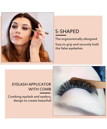 Eyeline Pliers Tweezers for Artificial Eyelashes - Stainless Steel 2-Pack Eyelash Applicator - Individual Eyelash Tweezers for Home Use - Buy Online on GoSupps.com