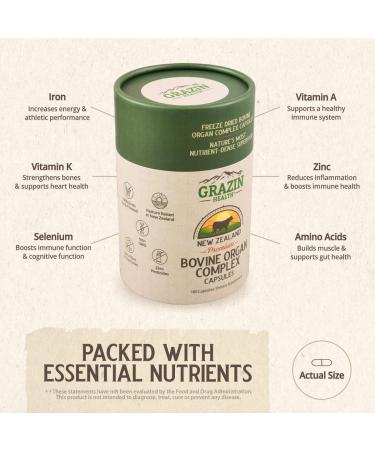 GRAZIN HEALTH Men s Vitality Bundle | Whole-Food Organ Complex + Man Power Capsules + Grass-Fed Collagen | New Zealand Sourced Hydrolyzed Collagen & Bovine Organ Supplements for Daily Wellness - Buy Online on GoSupps.com