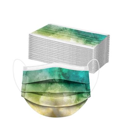 DeaamyGly 50 pieces 3-layer non-woven fabric mouth-nose protection with colorful motif breathable multifunction cloth Neckuch Bandana for adults (A024 50)