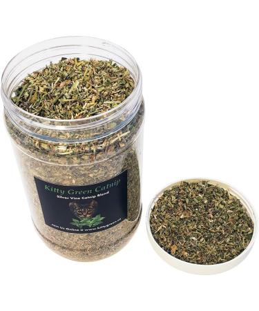 Organic Catnip with Silvervine by Kitty Green - Grown in North America - 2.5 Full OZ's of Nip Contained in a Sturdy Jar - Buy Online on GoSupps.com