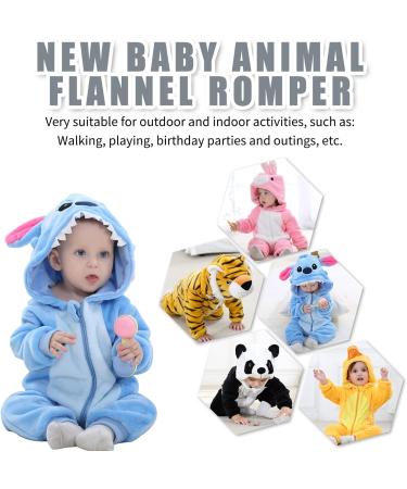 TMEOG Baby Romper Hooded Jumpsuit | Unisex 6-12 Months | Blue Star Design | Autumn Winter Flannel Clothing - Buy Online on GoSupps.com