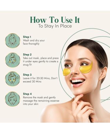 24K Gold Under Eye Patches - 24 Pairs for Puffiness Dark Circles & Wrinkles - Collagen & Hyaluronic Acid Enriched Masks - Buy Online on GoSupps.com