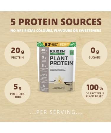 Kaizen Naturals Plant Protein Vanilla Bean 840g Pouch Vanilla 21 Servings (Pack of 1) - Buy Online on GoSupps.com
