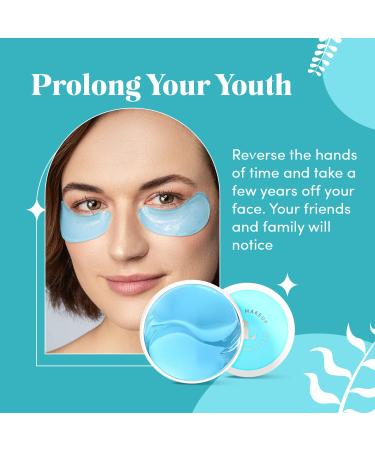 Hydra Blue Collagen Under Eye Gel Mask - Bright Eyes Anti Aging Treatment for Dark Circles, Puffy Eyes, Bags, Fine Lines - 30 Pairs (60 Patches) - Buy Online on GoSupps.com