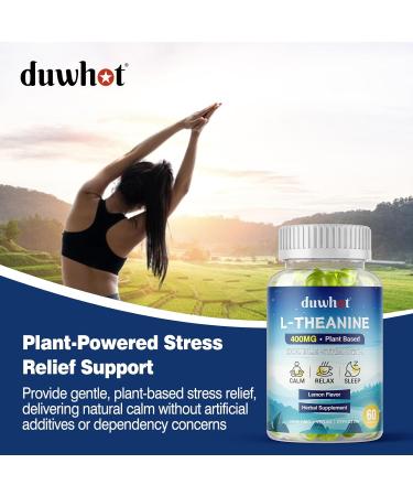 L-Theanine Gummies 400mg Chewable Theanine Supplement for Adults & Kids 4+ Natural Stress Relief zzZ & Focus Supplement Vegan Low Sugar Non-Drowsy Lemon Flavor 60 Chewables 1 Count (Pack of 60) - Buy Online on GoSupps.com