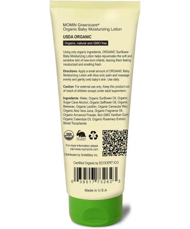 MOMiN Organic Baby Daily Lotion with Aloe & Sunflower Oil 6 Fl. Oz - Sea Breeze Flower Scent - Buy Online on GoSupps.com