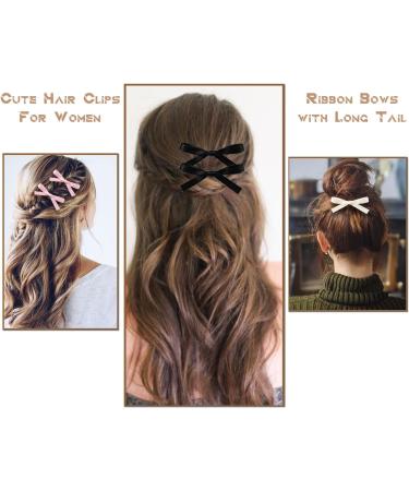 8pcs Satin Bowknot Hair Clips Accessories for Toddlers Girls Women Bow Claw Clip Hairpins Colorful Bow Tassel Hair Clips Ribbon Hair Barrettes - Buy Online on GoSupps.com