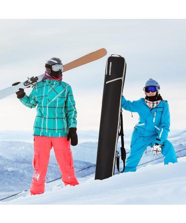 SOGUKOER Padded Ski Bag | Detachable Shoulder Strap | Fits Skis up to 185cm/195cm | Separate Pole Pockets | Ski Straps - Buy Online on GoSupps.com