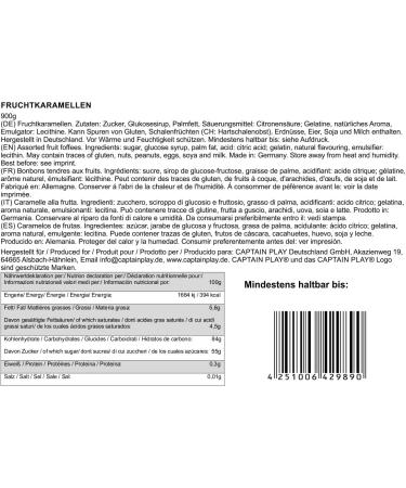 CAPTAIN PLAY Candy Chew 900g Party Bucket Fruit Flavor Individually Wrapped Sweets - Buy Online on GoSupps.com