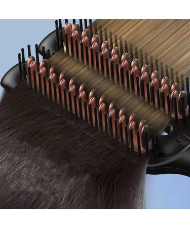 Travel-Friendly Curling Straightener & Hair Styling Brush | 6 Heat Settings Frizz Control | Professional Dual-Purpose Comb for Salon & Home Use - Buy Online on GoSupps.com