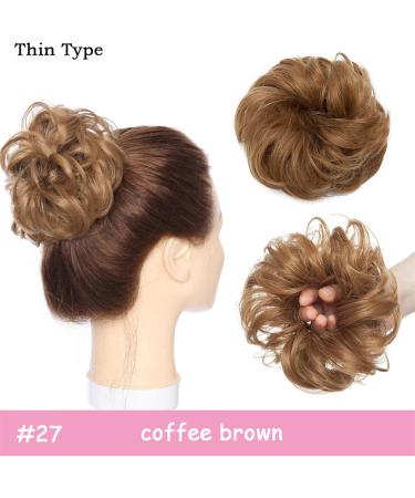 Hair Bun Hairpiece for Women Fake Wave Curly Hair Bun Extensions Messy Curly Ponytail Hairpiece Synthetic Elastic Hair Band Scrunchy Hair Bun Ponytail Extensions for Women Hair Chignons(27-01) - Buy Online on GoSupps.com