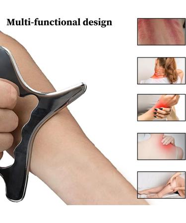 Stainless Steel Gua Sha Tool | 5.9x3.2 Inch Muscle Scraping for Pain Relief & Fatigue | Body Gua Sha with Handle for Back Legs Arms Neck & Shoulders - International Shipping Available - Buy Online on GoSupps.com