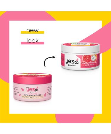 Yes To Grapefruit Weekly Acid Pads | Brightening Exfoliating Treatment for Glowing Skin | Improves Tone & Texture with Antioxidants AHAs & BHAs | Natural Vegan Cruelty-Free | 12-Count - Buy Online on GoSupps.com