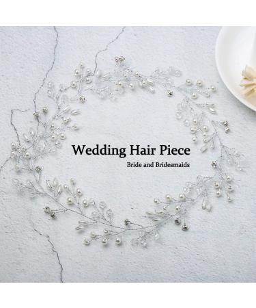 JAKAWIN Bride Wedding Pearl Hair Vine Rhinestone Hair Piece - Bridal Hair Accessories for Women and Girls - 50 cm (19.69 inch) - Buy Online on GoSupps.com