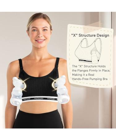Momcozy Seamless Hands-Free Pumping Bra, Large Black - Comfortable Support for Spectra, Lansinoh, Philips Avent & More - Buy Online on GoSupps.com