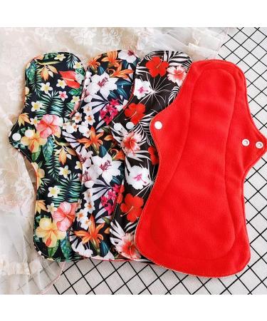6Pcs Reusable Waterproof Menstrual Pad Set with Wet Bag - Heavy Flow Red Microfleece Mama Cloth Sanitary Napkins - Buy Online on GoSupps.com