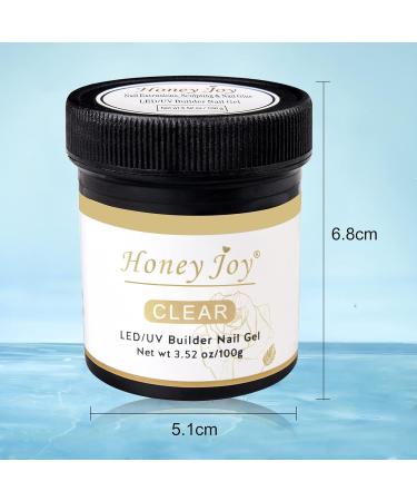 Honey Joy Clear Builder Nail Gel 100g/3.5oz | Sculpting & Nail Extensions Gel | LED/UV Builder Gel for Nail Art | HJ-GEL005-Clear - Buy Online on GoSupps.com