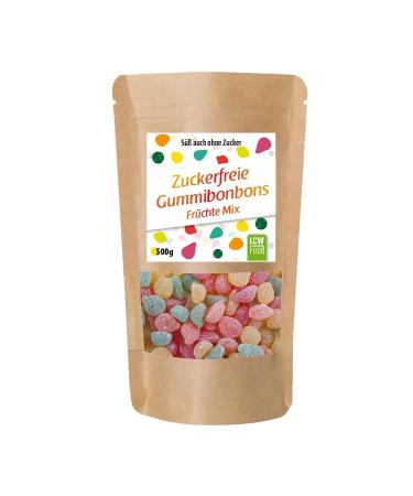 Sugar-Free Rubber Bonbons Fruit Mix by LCW | 500g Bag | 0g Sugar | Fat-Free Gummy Bears with Maltitol Sweetener - Buy Online on GoSupps.com