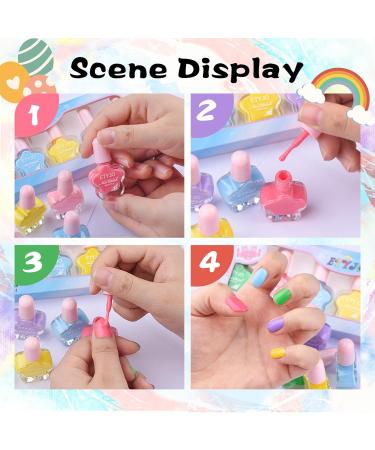 ETYJO Kids Nail Polish Sets For Girls - 6 Colors Peel-Off Non-Toxic Kids Nail Varnish Set Water-Based Nail Varnish Quick Dry Children Nail Polish Kids Girls Gifts Kit - Buy Online on GoSupps.com