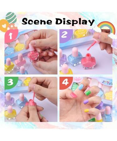 Kids Nail Polish Set - Non-Toxic Quick-Dry Water-Based Peel Off 6 Rainbow Colors for Girls Age 3 - Buy Online on GoSupps.com