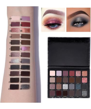 Palette de fards paupi res glamour longue tenue 24 couleurs l opard palette fum e palette de fards paupi res paillettes hautement pigment es fard paupi res naturel et imperm able pour femme - Buy Online on GoSupps.com