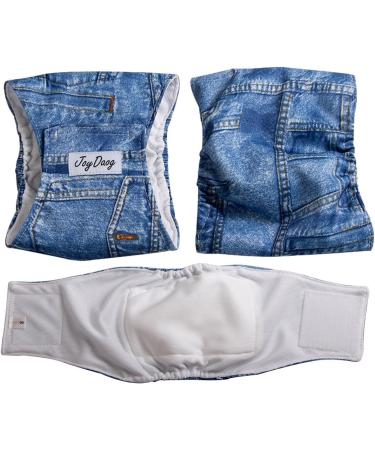 JoyDaog Jean Belly Bands for Small Dogs - Reusable Diapers XS (7-9 Waist) - 3 Pack - Buy Online on GoSupps.com