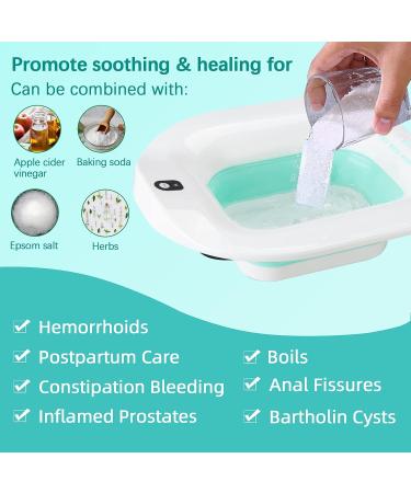 IRWPITW Electric Sitz Bath for Hemorrhoids & Postpartum Care - Foldable Green Basin with Water Spray - Sits Bath Salts Included - Buy Online on GoSupps.com