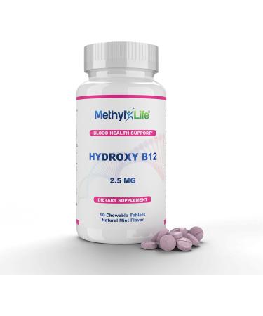 Methyl-Life Hydroxy B12 Sublingual Tablets Gentle Vitamin B12 Supplement for Daily Energy & Cellular Support Vegan Non-GMO Gluten & Top 14 Allergen Free | 90 Chewable Tablets - Buy Online on GoSupps.com
