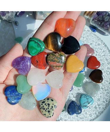 FURREN 15 Piece Quartz Clear Quartz Eye Heart Set Palm Thumb Gemstones 0.8 Inch - Buy Online on GoSupps.com