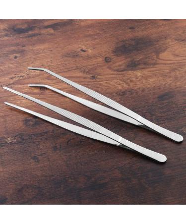 ULTNICE 2pcs Stainless Steel Feeding Pliers Tweezers for Reptiles - Straight & Curved for Snakes Lizards & Spiders (Silver) | Shop Internationally - Buy Online on GoSupps.com