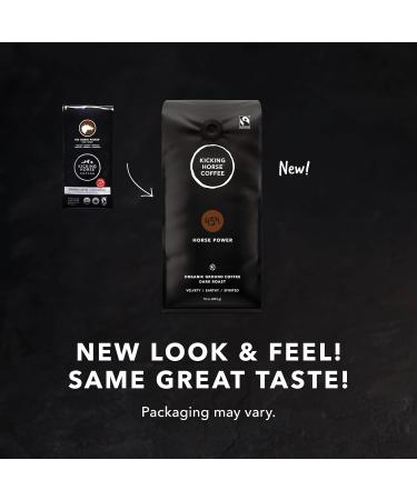 Kicking Horse Coffee 454 Horse Power Dark Roast Ground 284 g - Certified Organic Fairtrade & Kick Ass Dark Roast Whole Bean 1 lb - Certified Organic Fairtrade 454 Horse Power + Dark Roast 284.00 g (Pack of 1) - Buy Online on GoSupps.com