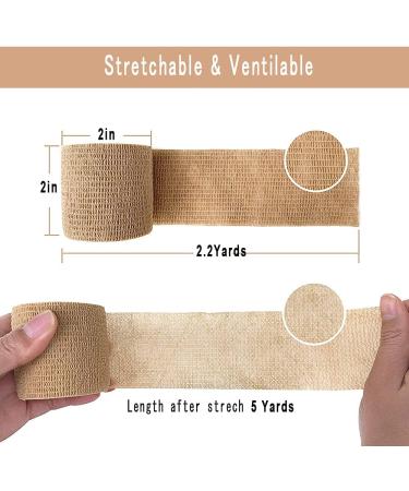 MINGYUE 2x5Yards Self Adhesive Bandage Wrap - 12 Pack Cohesive Athletic Tape for Wrist, Ankle & Vet Wrap in 12 Colors - Buy Online on GoSupps.com