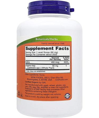 Now Foods Organic Kelp Pure Powder 8 oz - Nutrient-Rich Superfood for Health & Wellness - Buy Online on GoSupps.com