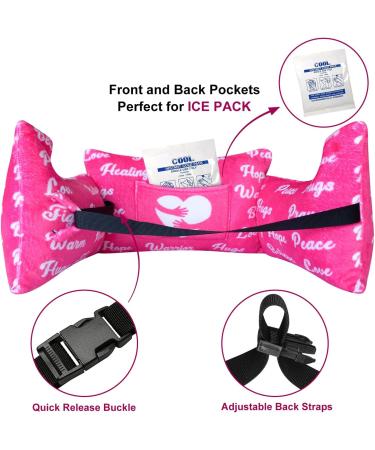 Mastectomy Pillow - Post-Op Breast Cancer Recovery Support | Seatbelt Protection | Heart Surgery Aid with Pocket and Pink Flower Design - Buy Online on GoSupps.com
