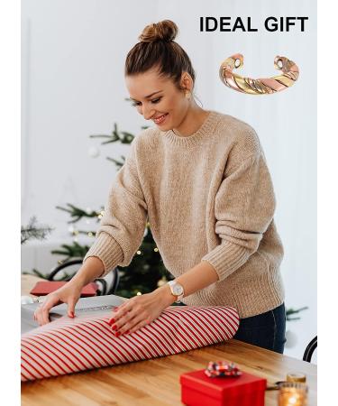 EnerMagiX Tricolor Gold Weave Magnetic Lymph Detox Ring - Adjustable Pure Copper Jewelry for Women & Men - Buy Online on GoSupps.com