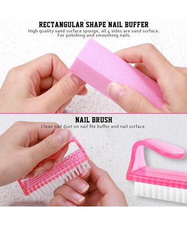 FANDAMEI Nail Buffers and Files Manicure Kit with 3 Nail Files, 2 Nail Buffers, Cuticle Nippers, Pusher, Peeler, Cuticle Oil, and Nail Brush - A-Rose - Buy Online on GoSupps.com