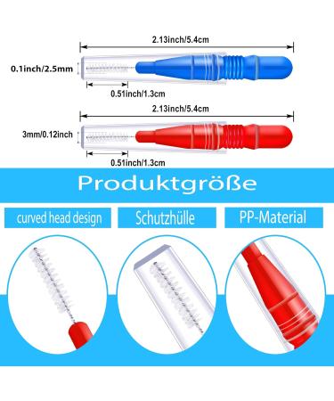 Vetory 100 Interdental Brushes - Effective Tooth Cleaning Tool for Dental Hygiene | Floss Picks for Interdental Spaces (Red & Blue) - Buy Online on GoSupps.com