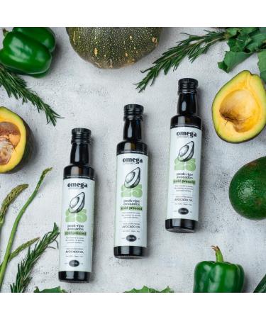 Omega Pressery Extra Virgin Avocado Oil - 250ml | Cold Pressed Unrefined Unblended | Bottled in UK | 100% Natural & Pure Avocado Cooking Oil | Used for Cooking Salad Dressing & Roasting - Buy Online on GoSupps.com