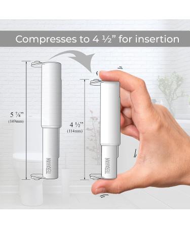 Teravan Standard Toilet Paper Extender - Fits Double and Triple Rolls, Easy to Use - Silver/Chrome - Buy Online on GoSupps.com