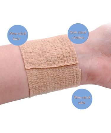 HerMia Cohesive Medical Tape - Self Adhesive Breathable Waterproof Athletic Bandages | 8 Rolls of Elastic Sports Wrap for Wrist & Ankle - Mix Sizes - Buy Online on GoSupps.com