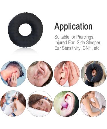 Piercing Pillow Ear Pillow Donut - Pain Relief for Earache Side Sleepers & Headphone Comfort | Minky Dot Black - Buy Online on GoSupps.com