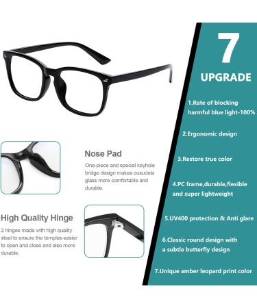 Buy Hunsquer Blue Light Glasses 8068 - 3-Pack for Men & Women | Black Toumin Pink | Anti-Glare Computer Glasses | International Shipping - Buy Online on GoSupps.com