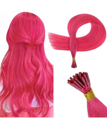 Runature Hot Pink Real Hair Bonding Extensions | I-Tip 45cm 18 Inch 25g | Quality Keratin Hair Recovery - Buy Online on GoSupps.com