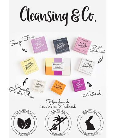 Cleansing & Co Natural Shampoo and Conditioner Bar Sampler - Eco-Friendly, Handmade, 100% Compostable - 6 Piece Set for Hair (3 Shampoo & 3 Conditioner Bars) - Buy Online on GoSupps.com