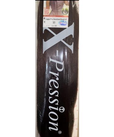 4pack NEW 60 INCH XPRESSION LAGOS BRAID PRE-PULLED PRE-STRECHED Hair Extension 60 2 In A Pack (Colour 33 Brown/Auburn) Heat Resistant Tangle Free Dark Auburn Brown 1 - Buy Online on GoSupps.com