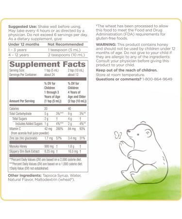 Burt's Bees Kids Cough Syrup & Immune Support - Natural Grape, 4 fl oz (1+ Years) - Buy Online on GoSupps.com