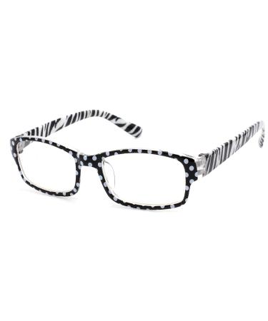 4sold (TM Slim Reading Glasses Retro Black Brown dark brown +1.5 or +2.00 or +2.5 or +3.0 or +3.5 or +4.00 Zebra White Black 0.5 x