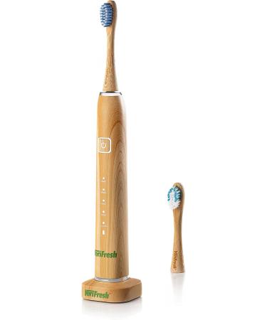 VeriFresh Sonic Bamboo Toothbrush with Castor Oil Bristles - 2 Biodegradable Bamboo Heads | Replacement Heads Available - Buy Online on GoSupps.com