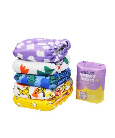 Bambino Mio reusable diapers in a set - Try it box 5 x cloth diapers 100 x diaper fleece Brave & Loud